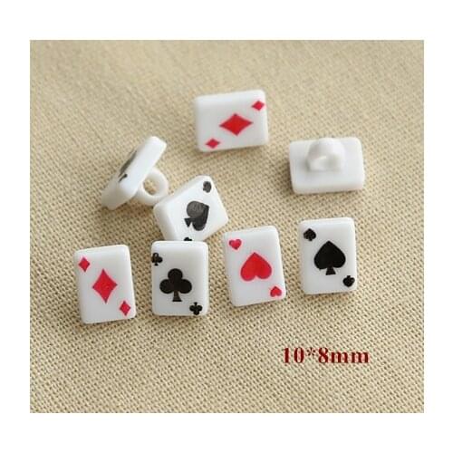 40pcs/lot Size:10mm Poker design plastic buttons,shank button for sewing scrapbooking diy buttons(ss-708)