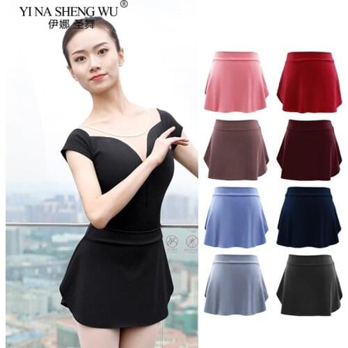 Ballet skirt Adult Dance Dress Ballet Tutu Girl Ballerina Dance Wear Side Split Ballet Short Skirt Dance Practice Clothes Summer