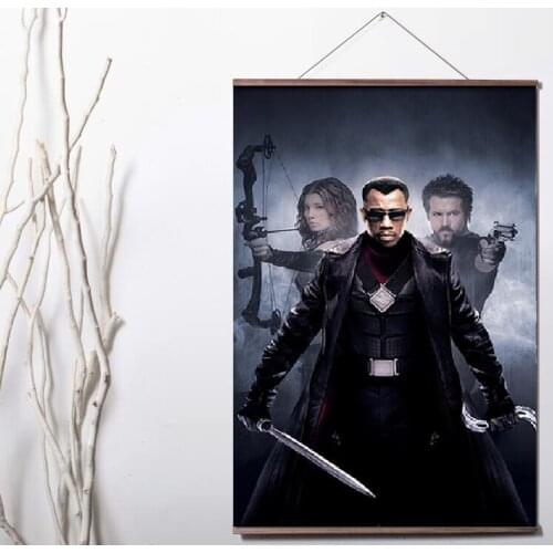 More Style Choose Blade Trinity Movie Art Print canvas Poster Canvas Scroll Painting with wood