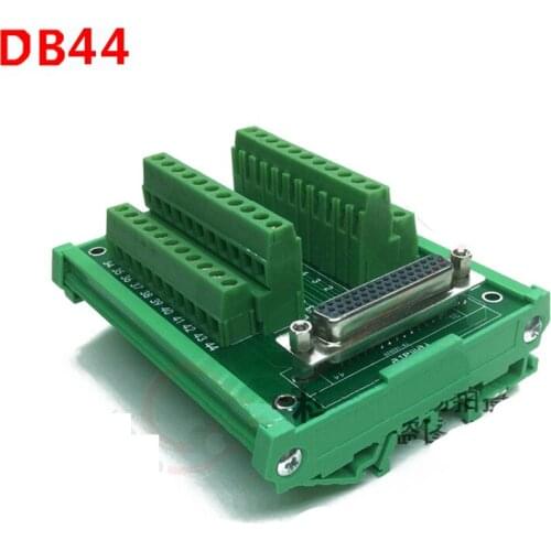 DB44 male / female socket terminal block breakout board adapter cable wiring terminal DIN Rail Type
