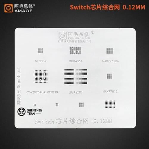 For Switch IC BGA Stencil MAX77812 BAG200 NFCBEA BCM4354 MAX77620A Reballing IC Welding Template Amaoe Stencil Repair Tool