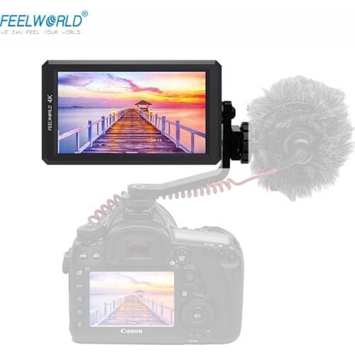 Feelworld 4k Monitor Terbaru F6 5.7 ''IPS 4K HDMI Input Penuh HD on Camera for Canon Monitor Nikon Sony Video DSLR Monitoring