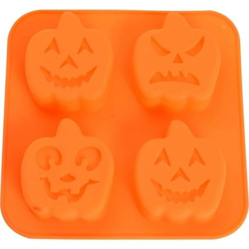 Halloween Holiday Pumpkin Cake Mold 4 Cavities Pumpkin Shape Chocolate Molds DIY Cake Decorating Tools