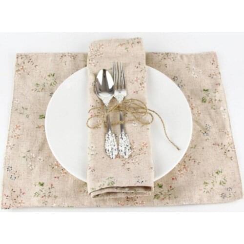 Insulation Dining Table Mat Popular Print Fabric Linen Placemat Heat Kids Table Napkin Fabric Country Placemats