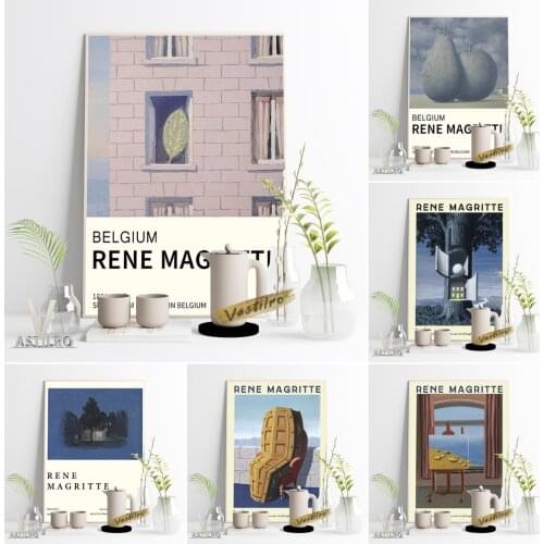 Rene Magritte Surrealism Art Deco Exhibition Museum Poster Cubism Wall Picture Canvas Painting Bar Hotel Cafe Wall Art Decor