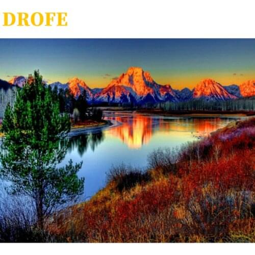 DROFE DIY Frame Painting By Numbers Wooden Frame 40x50cm Combination Unique Gift Wall Art Picture Artworks Home Decor