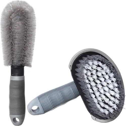 2Pcs Wheel Tire Soft Hair Brushes Set Car Vehicle Auto Cleaning Rim Wash Tools