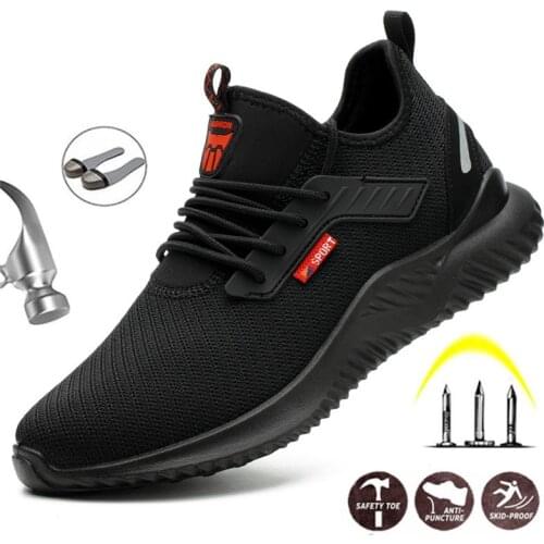 Indestructible Shoes Men Safety Work Boots Steel Toe Cap Safety Shoes Work Sneakers Anti-smashing Work Shoes Male Dropshipping