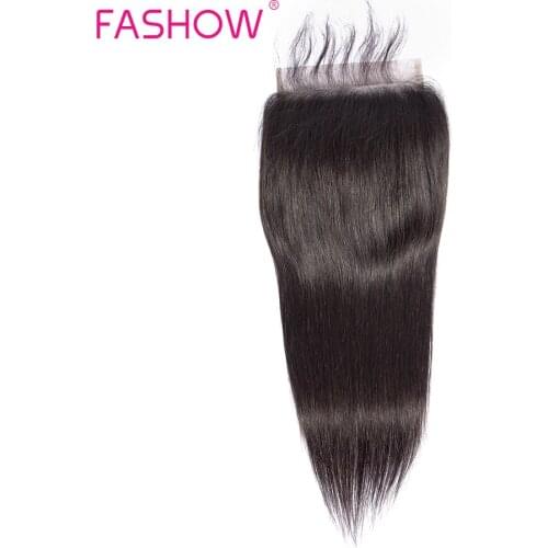 Fashow 6*6 Lace Closure Pre Plucked With Baby Hair Remy Human Hair Big Size 6x6 Closure Nature Hairline Bleached Knots