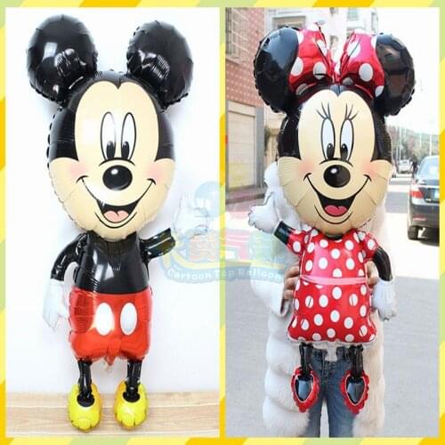 Mickey Minnie foil Balloons 2pcs/lot large 110*64cm Red bowknot minnie Classic Toys Birthday Mouse Party Supplies Mickey ballon