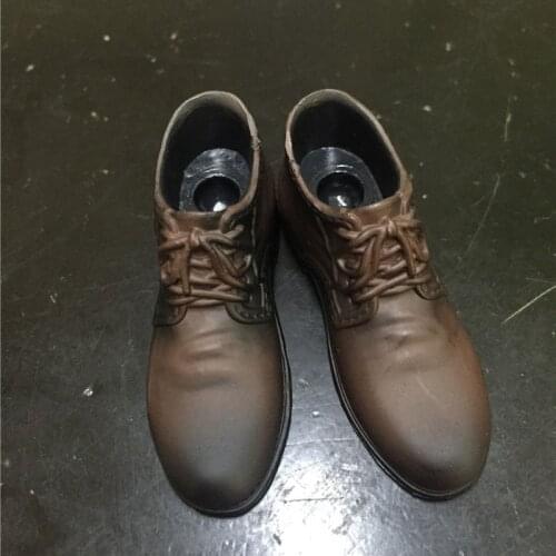 1/6 Male Leather Shoes Model Black Brown Hollow Boots Fit 12" Action Figure Body Doll with Detachable Feet In Stock