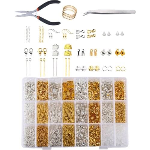 Mixed Jump Rings Jewelry Making Necklace Repair Supplies Pliers Charms Necklace Extender Chain Keychain Making Tools