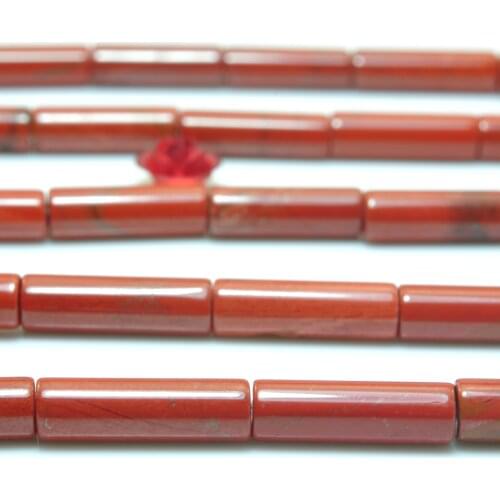 Natural Red Jasper Smooth Tube Loose Beads Wholesale Gemstone Semi Precious Stone Bracelet Necklace Diy Jewelry Making Design