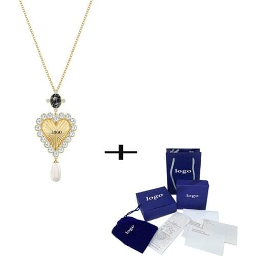 2021 new vintage Pearl heart-shaped lady pendant necklace gift to mom