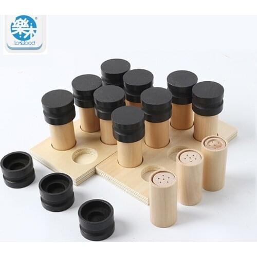 Montessori Educational Wooden Toy Scent Smelling Early Childhood Preschool Training Kids Toys Brinquedos Juguetes