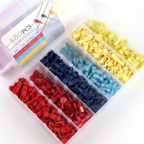 T-Tap Electrical Wire Connectors Quick Self-Stripping Splice Wire Terminals Wire Splice Tap Electrical Car Audio Kit Tool