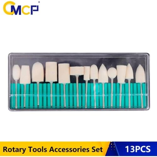 13pcs Wool Polishing Wheels Bit Shank 1/8'' Fit Dremel Rotary Tools Grinding Head