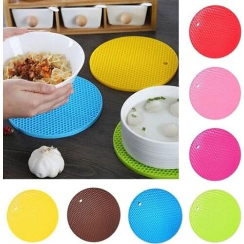 Silicone heat insulation pad honeycomb cushion round silicone table mat silicone non-slip pad