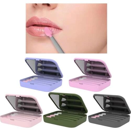 Silicone 2x Eye & 2x Lip Brushes for Eyebrow Concealer Applicator Light Silicone Face Brush Face Mask Applicator