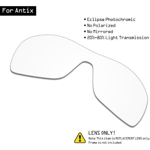 SmartVLT Sunglasses Replacement Lenses for Oakley Antix - Eclipse Grey Photochromic