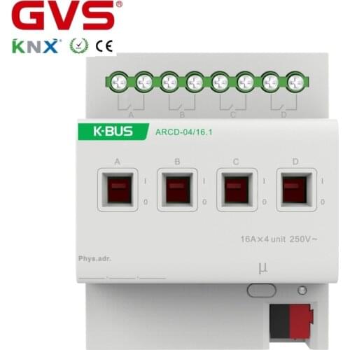 Smart Home GVS K-bus KNX/EIB KNX Switching Actuator 4 fold 16A Switch Actuator with Current Detecting