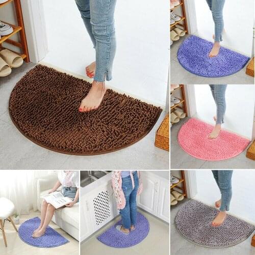 Thicken Bathroom Carpet Nonslip Semicircle Chenille Fluffy Bathtub Floor Mat Window Bedside Home Decor Rugs Soft Mat Living Room