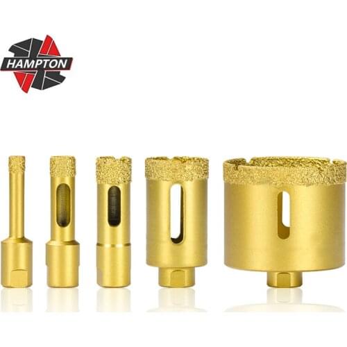 1pc 6-60mm M10 Thread Vacuum Diamond Brazed Hole Opener Carbon Steel Angle Grinder for Ceramic Tile Granite Marble Drill Bits