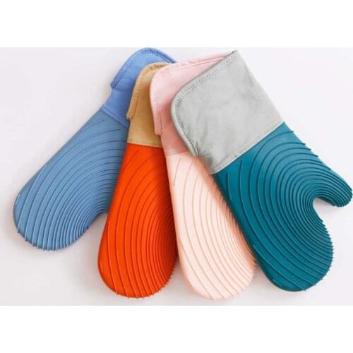 1PC Microwave Anti-scalding Oven Gloves Pad Silicone hot ovens Baking BBQ Insulation Mitts potholders Kitchen Cooking Tools