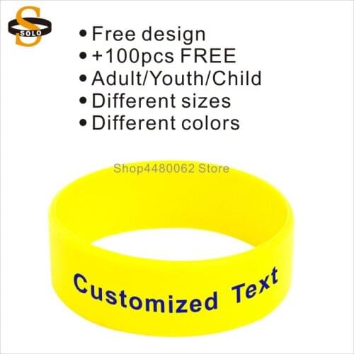 200pcs/lot 19mm debossed with color filled silicone bracelet with printing text Made in China