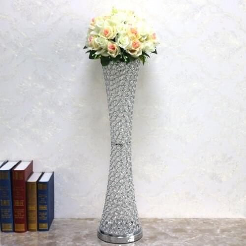 6 pcs/Lot Flower Vases Floor Crystal Vases Plant Floral Holder Flower Pots Road Lead for Home Wedding Corridor Decoration ZHP008