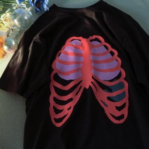 90s y2k gothic oversized short-sleeved Casual summer graphic tee Unisex Female oversized Tops streetwear Summer womens clothing