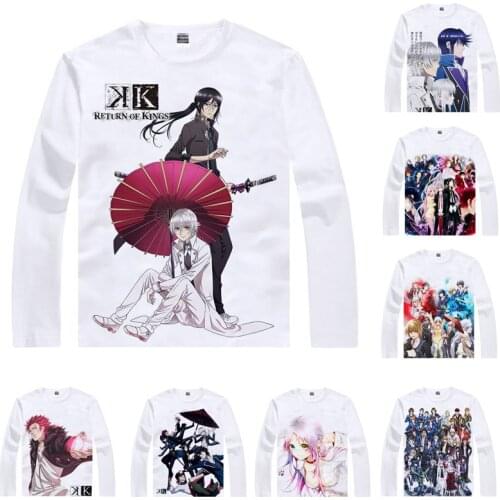 Coolprint Anime Shirt K, K Project T-Shirts Multi-style Long Sleeve The Red King Mikoto Suoh Cosplay Motivs Hentai Shirts