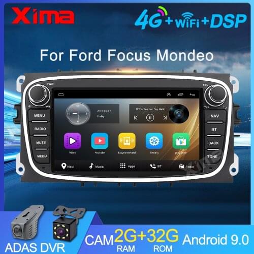 XIMA 2 din Radio Android 9.0 2GB RAM Car multimedia Player For Ford Focus Mondeo C-MAX S-MAX Galaxy II Kuga 2 din dvd navigation