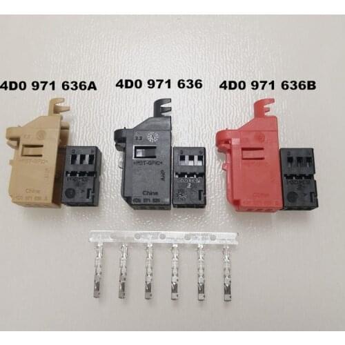 2/4pcs/lot TE 6 Pin/Way Car Tire Pressure Alarm Plug Connector For Volkswagen Golf CC Jatta Skoda Fabia Audi A3 A4 4D0 971 636