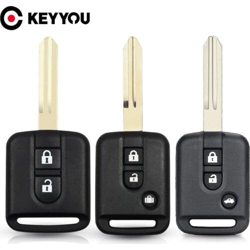 KEYYOU 20X For Nissan 2/3 Buttons Remote Car Key Case For Nissan Qashqai Navara Micra NV200 Patrol Y61 Micra 350Z Pathfinder Fob