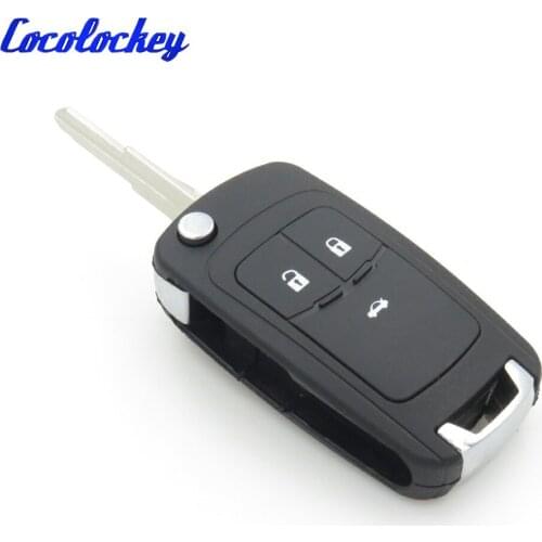 Cocolockey Flip Remote Car Key Shell Case Fit for CHEVROLET Spark Car Replacement Enter Folding Key Fob 3 Buttons