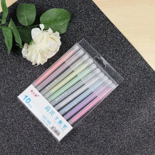 Colorful Highlight Pen Candy Color Gel Pen Full Needle 10 Colors Hand-drawn DIY Design Sketch Cartoon Signature Pen Stationery