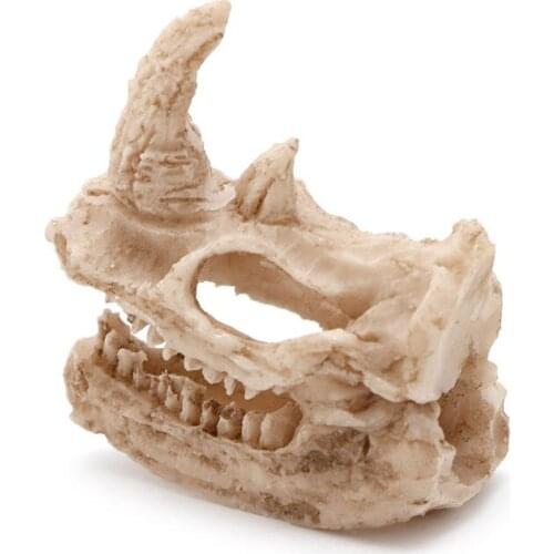 Aquarium Resin Rhino Skull Fish Decor Tank Ornament Decoration Landscaping New