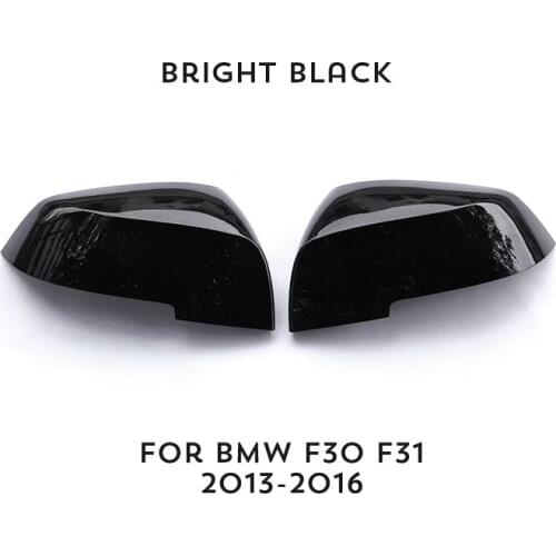 For BMW 3 Series F30 F31 2013-2016 Car Accessories Car Outside Review Mirror Cover Trim Sticker Piano black Carbon fiber Colors