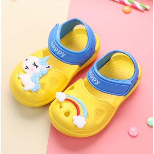 Infant Baby Kids Girl Boys Home Slippers Cartoon Unicorn Rainbow Floor Shoes Sandals Outdoor Kid Sandals Beach Summer Soft Shoes
