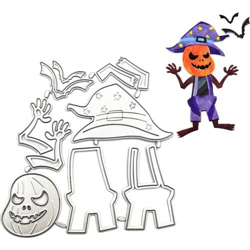 Halloween Scary Pumpkin Man Embossing Cutting Dies Scrapbooking DIY