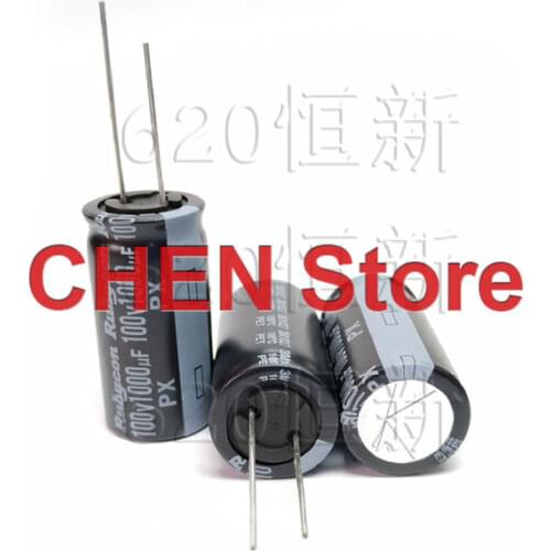 4pcs/10pcs Rubycon PX 100V1000UF 18X35.5mm electrolytic capacitor of Japan 105 degrees 1000UF 100V 1000-2000 hours
