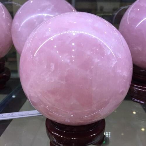 Larg size beautiful natural pink rose quartz Crystal gemstone sphere meditation reiki healing home decor Madagascar stone