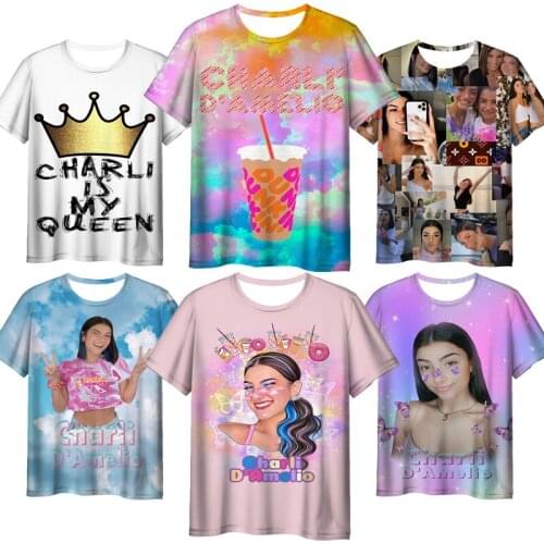Summer Charli Damelio 3D Print T-shirts for Women Men Short Sleeve Tshirts Unisex Adult Cartoon Anime Tee Tops Mujer Streetwear