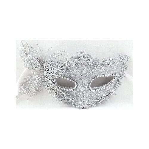 Temperament and interest mask Temperament And Interest White Silver Crown Mask Facial Makeup Valentines Day Party Props