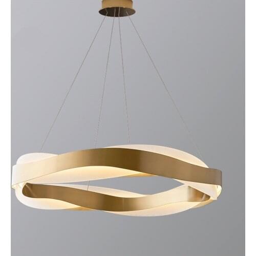 New acrylic round living room creative personality model room stainless steel dining room bedroom cloud sea chandelier