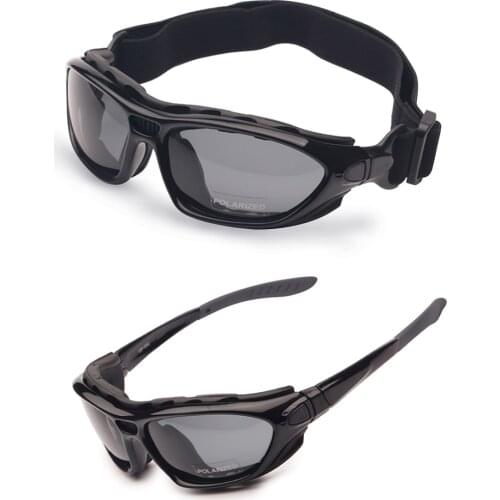 Motor Cycle Goggles Polarized Clear 2 Pairs Day Night, Helmet Glasses Interchangeable Temples Strap, Road Racing Sunglasses