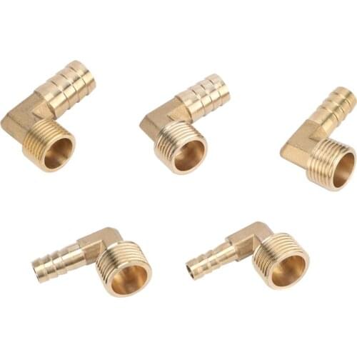 Brass 1/2" Male Thread to 8/10/12/14/16mm Elbow Connector Garden Water Irrigation Coupling Adapter Pneumatic Accessories 2 Pcs
