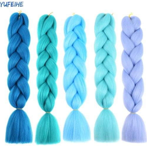 Yufeihe 24Inch 100g Jumbo Braid Hair Synthetic Twist Braids Ombre Colorful Crochet Braiding Hair Extensions For Women For Kids