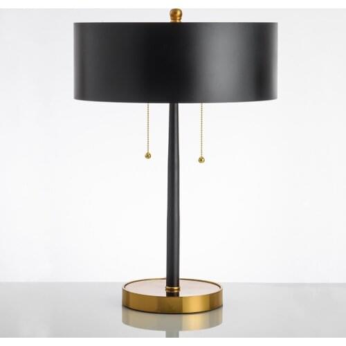 Postmodern black lampshade bedroom table lamp warm bedside lamp creative simple modern living room metal table lamp